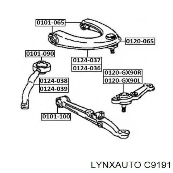 C9191 Lynxauto silentblock de suspensión delantero inferior