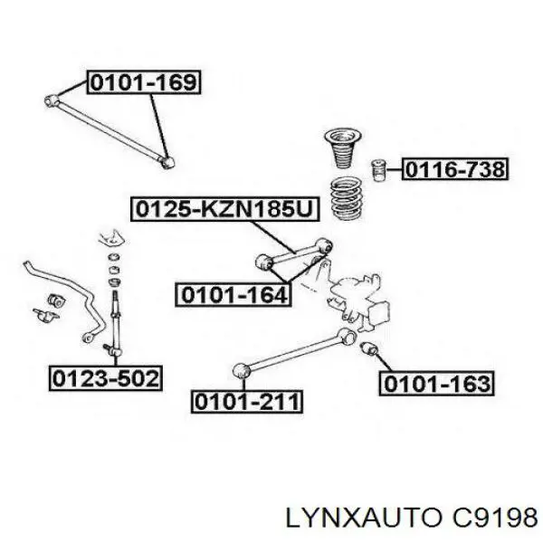 C9198 Lynxauto suspensión, brazo oscilante, eje trasero, inferior