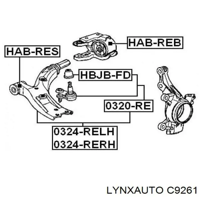 Silentblock de suspensión delantero inferior Honda CR-V 3 RE