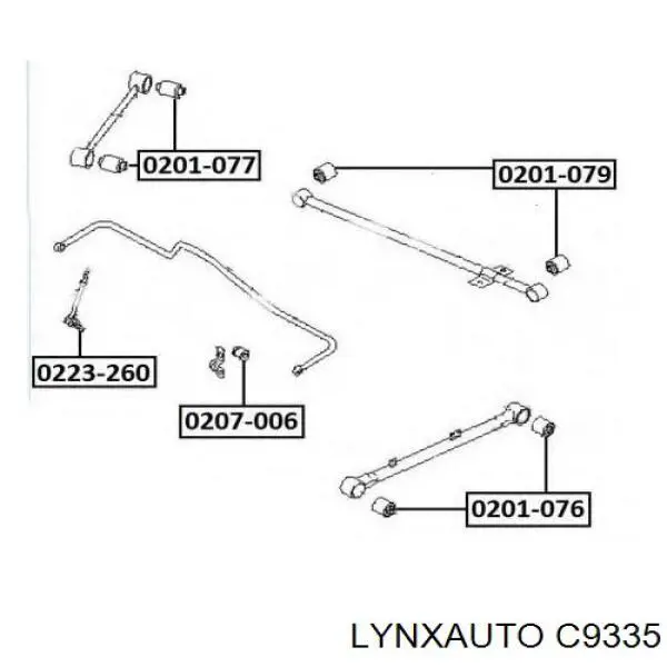 C9335 Lynxauto suspensión, brazo oscilante, eje trasero, superior