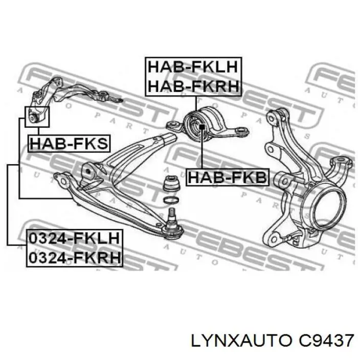 C9437 Lynxauto silentblock de suspensión delantero inferior