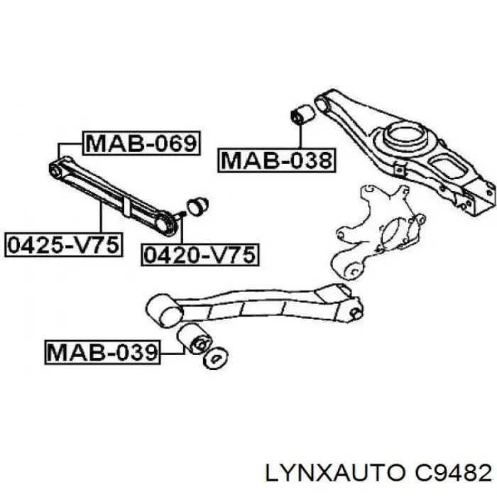 C9482 Lynxauto suspensión, barra transversal trasera, interior