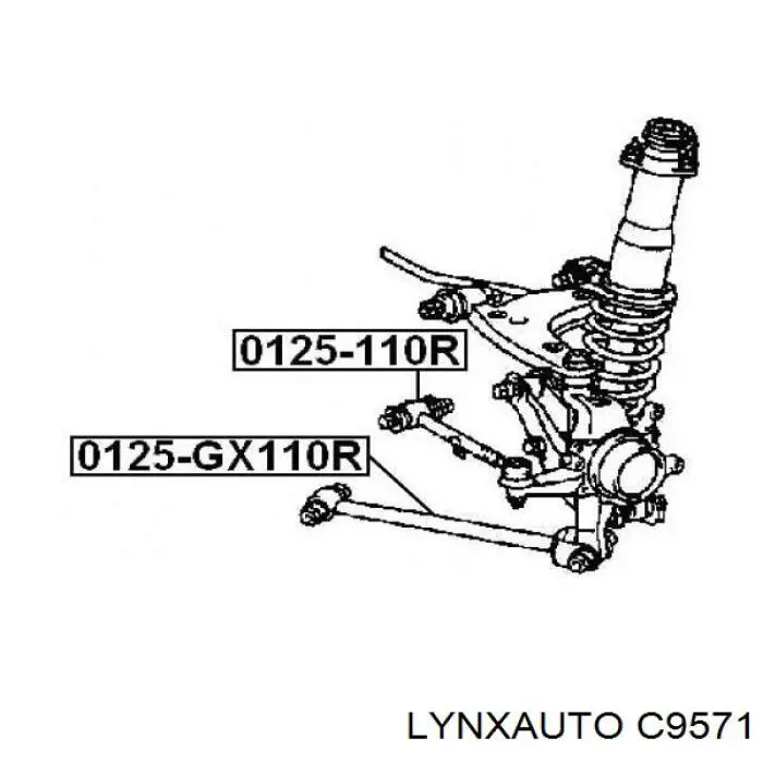 C9571 Lynxauto bloque silencioso trasero brazo trasero delantero