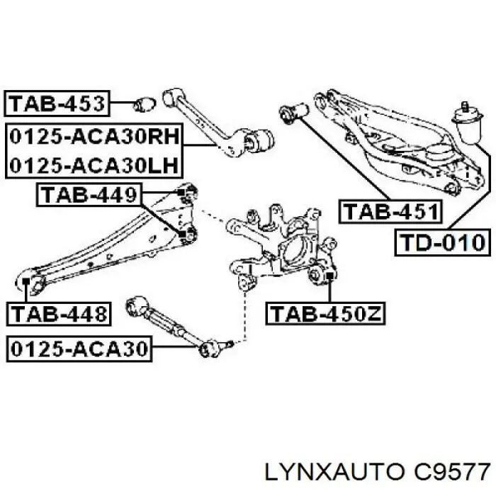 C9577 Lynxauto suspensión, barra transversal trasera, interior