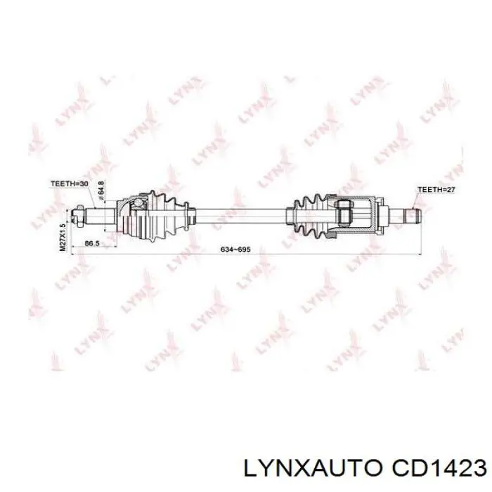 CD1423 Lynxauto árbol de transmisión delantero izquierdo