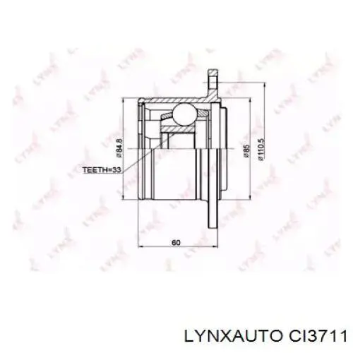 CI3711 Lynxauto junta homocinética interior delantera derecha