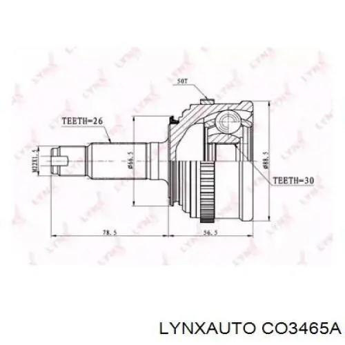 CO3465A Lynxauto junta homocinética exterior delantera