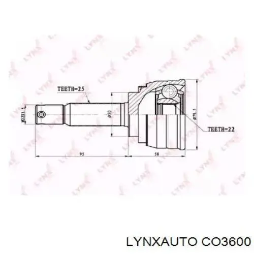 CO3600 Lynxauto junta homocinética exterior delantera