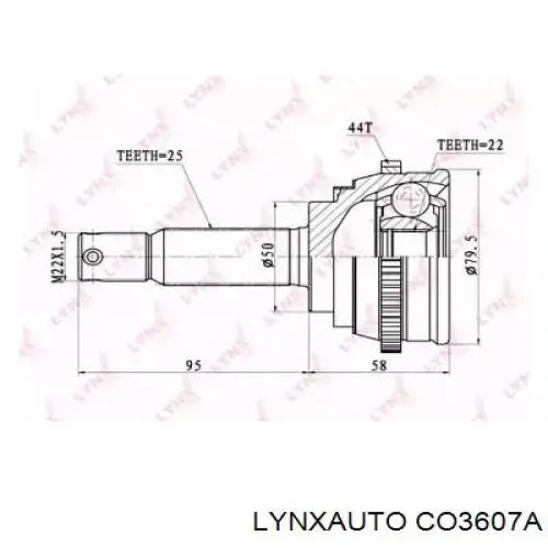 CO3607A Lynxauto junta homocinética exterior delantera