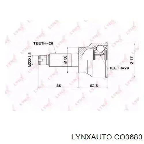 CO3680 Lynxauto junta homocinética exterior delantera