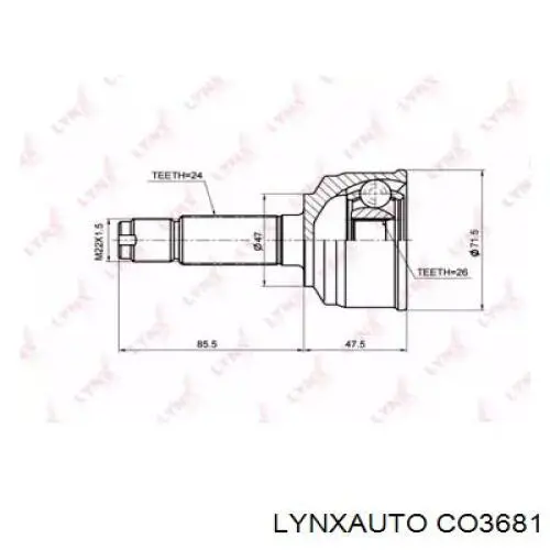 CO3681 Lynxauto junta homocinética exterior delantera