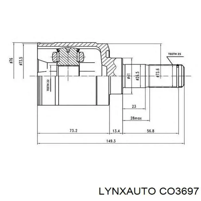 CO3697 Lynxauto junta homocinética exterior delantera