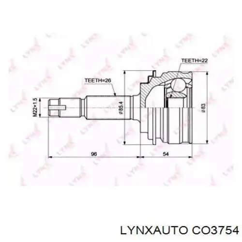 CO3754 Lynxauto junta homocinética exterior delantera