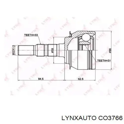 CO3766 Lynxauto junta homocinética exterior delantera