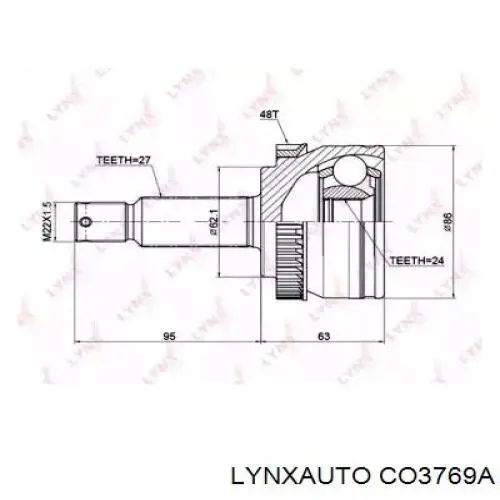 CO3769A Lynxauto junta homocinética exterior delantera