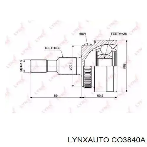 CO3840A Lynxauto junta homocinética exterior delantera