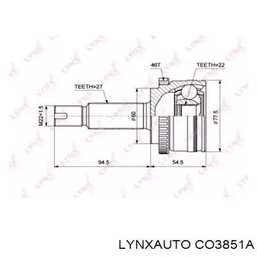 CO3851A Lynxauto junta homocinética exterior delantera