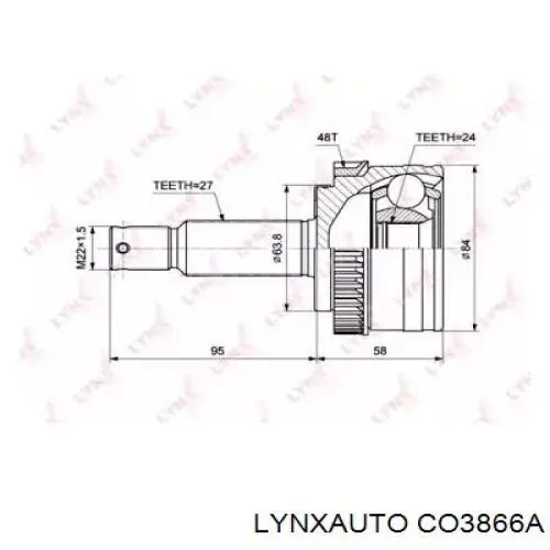 CO3866A Lynxauto árbol de transmisión delantero izquierdo