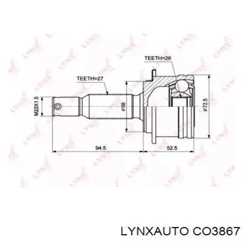 CO3867 Lynxauto junta homocinética exterior trasera