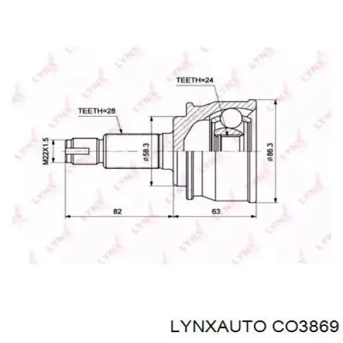 CO3869 Lynxauto junta homocinética exterior delantera