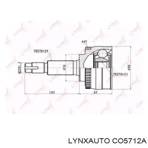 CO5712A Lynxauto junta homocinética exterior delantera