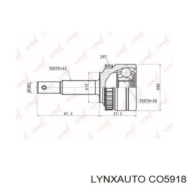 CO5918 Lynxauto junta homocinética exterior delantera