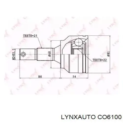 CO6100 Lynxauto junta homocinética exterior delantera