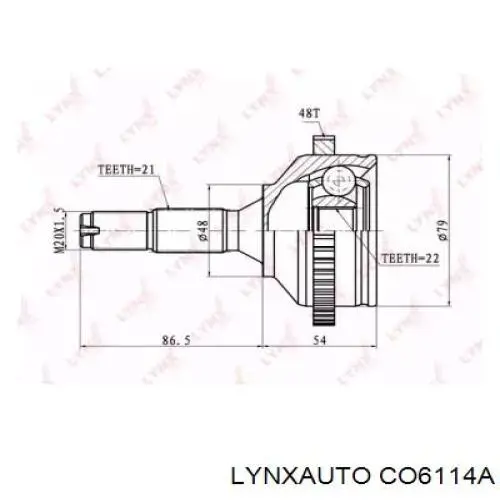 CO6114A Lynxauto junta homocinética exterior delantera