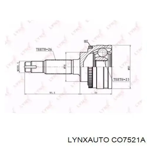 CO7521A Lynxauto junta homocinética exterior delantera