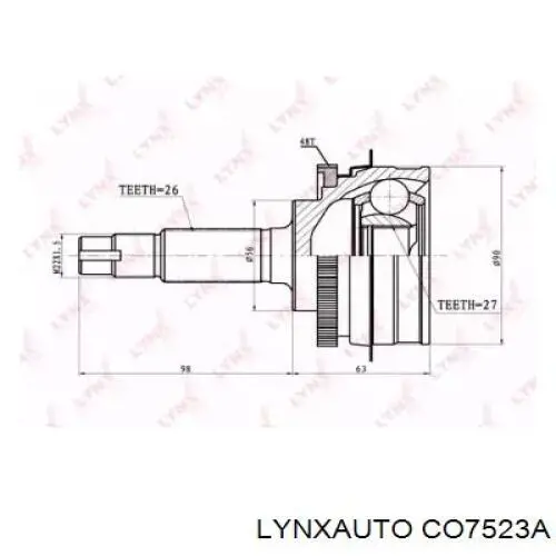 CO7523A Lynxauto junta homocinética exterior delantera