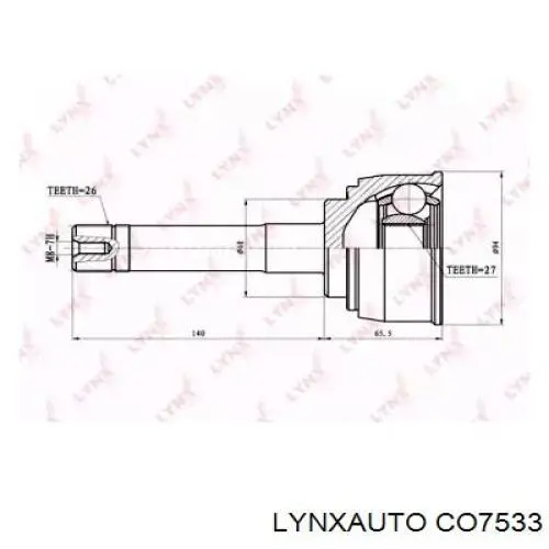 CO7533 Lynxauto junta homocinética exterior delantera