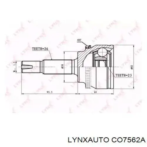 CO7562A Lynxauto junta homocinética exterior delantera