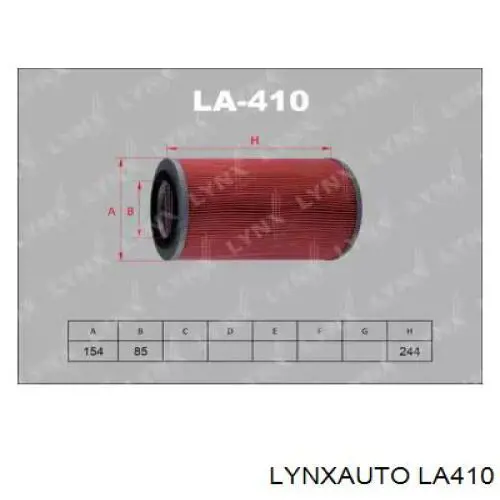 LA410 Lynxauto filtro de aire