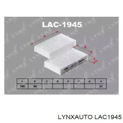 LAC1945 Lynxauto filtro de habitáculo