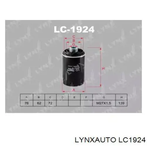 LC1924 Lynxauto filtro de aceite