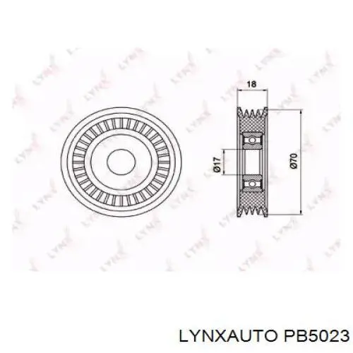 PB5023 Lynxauto rodillo, correa trapecial poli v