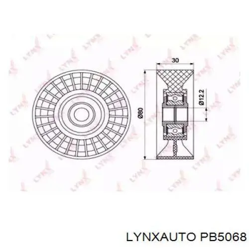 PB5068 Lynxauto rodillo, correa trapecial poli v