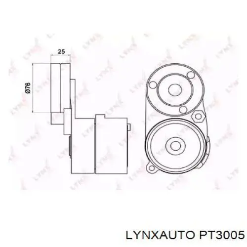 PT3005 Lynxauto tensor de correa, correa poli v