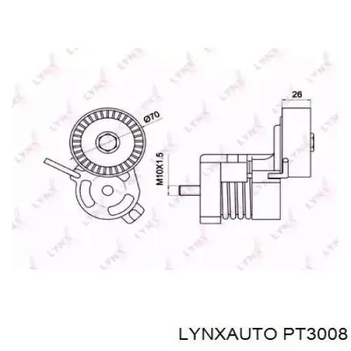 PT3008 Lynxauto tensor de correa, correa poli v