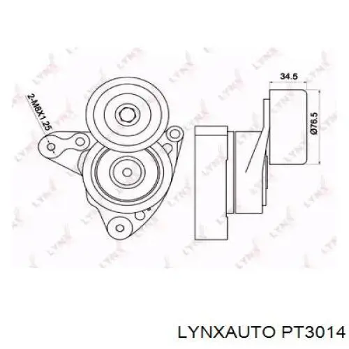 PT3014 Lynxauto tensor de correa, correa poli v