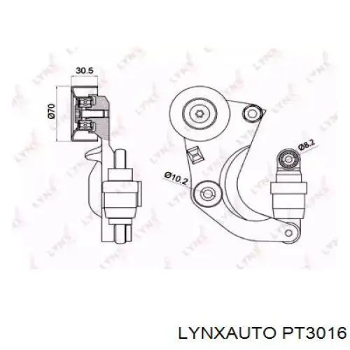 PT3016 Lynxauto tensor de correa, correa poli v