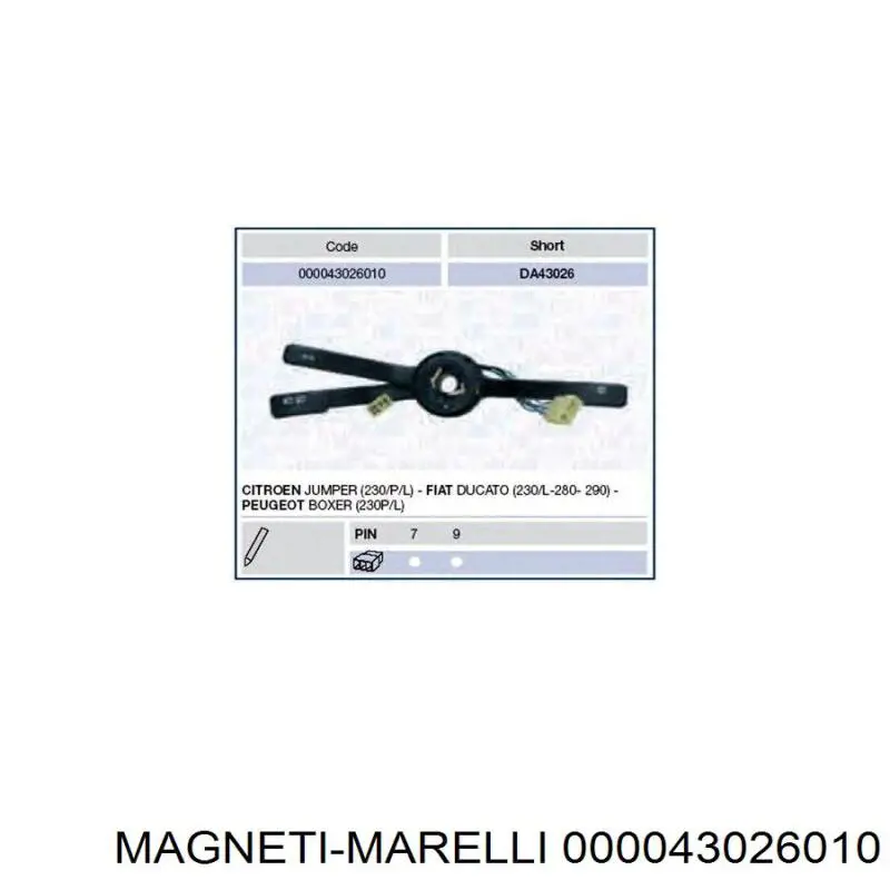 000043026010 Magneti Marelli conmutador en la columna de dirección completo