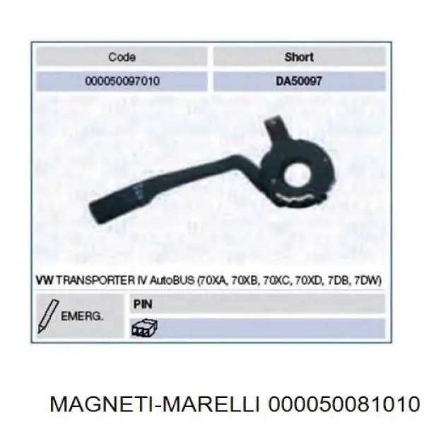 000050081010 Magneti Marelli conmutador en la columna de dirección izquierdo