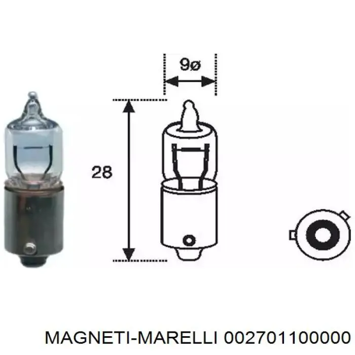 Comprar 002701100000 Magneti Marelli Bombilla de luz