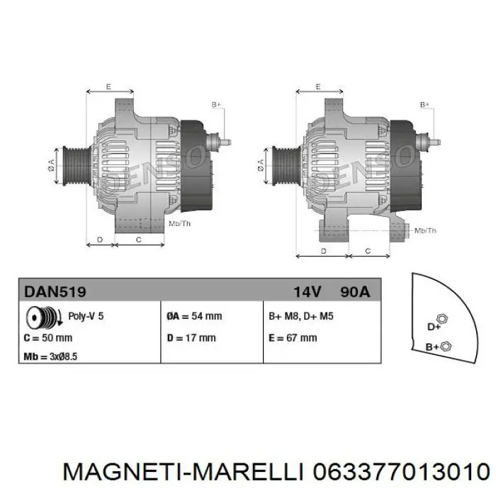 063377013010 Magneti Marelli alternador