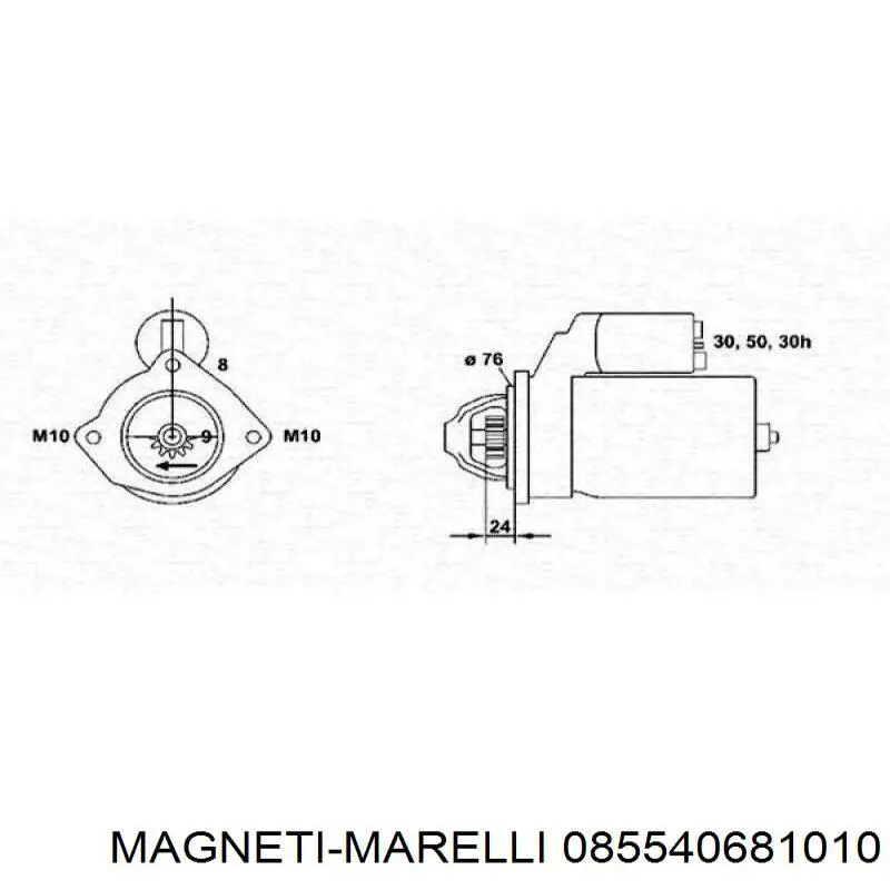 085540681010 Magneti Marelli bendix, motor de arranque