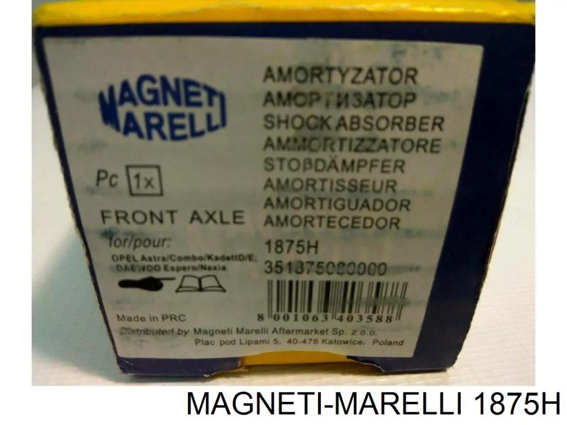 1875H Magneti Marelli amortiguador delantero