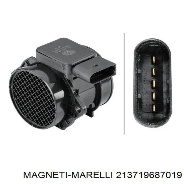 213719687019 Magneti Marelli sensor de flujo de aire/medidor de flujo (flujo de aire masibo)