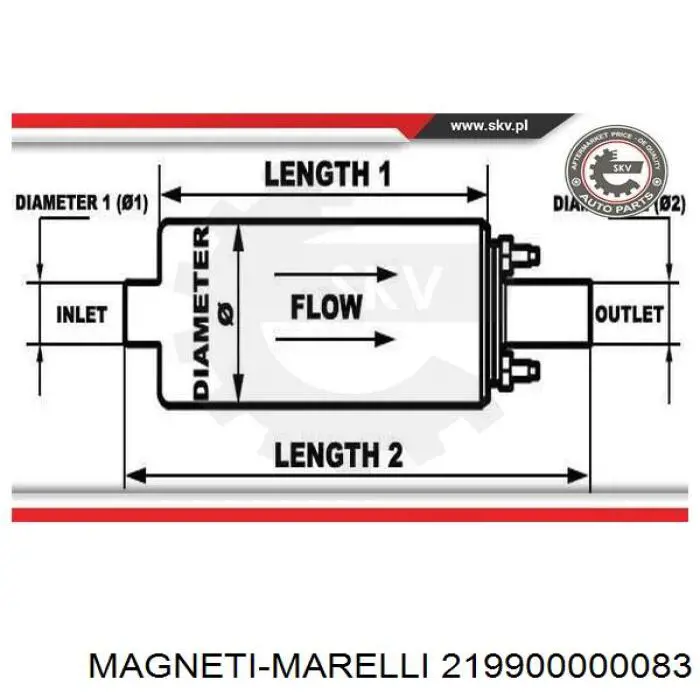 219900000083 Magneti Marelli elemento de turbina de bomba de combustible