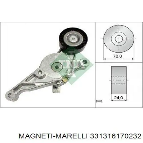 Rodillo tensor correa poli V Magneti Marelli 331316170232 precio, desde 15,11 EUR